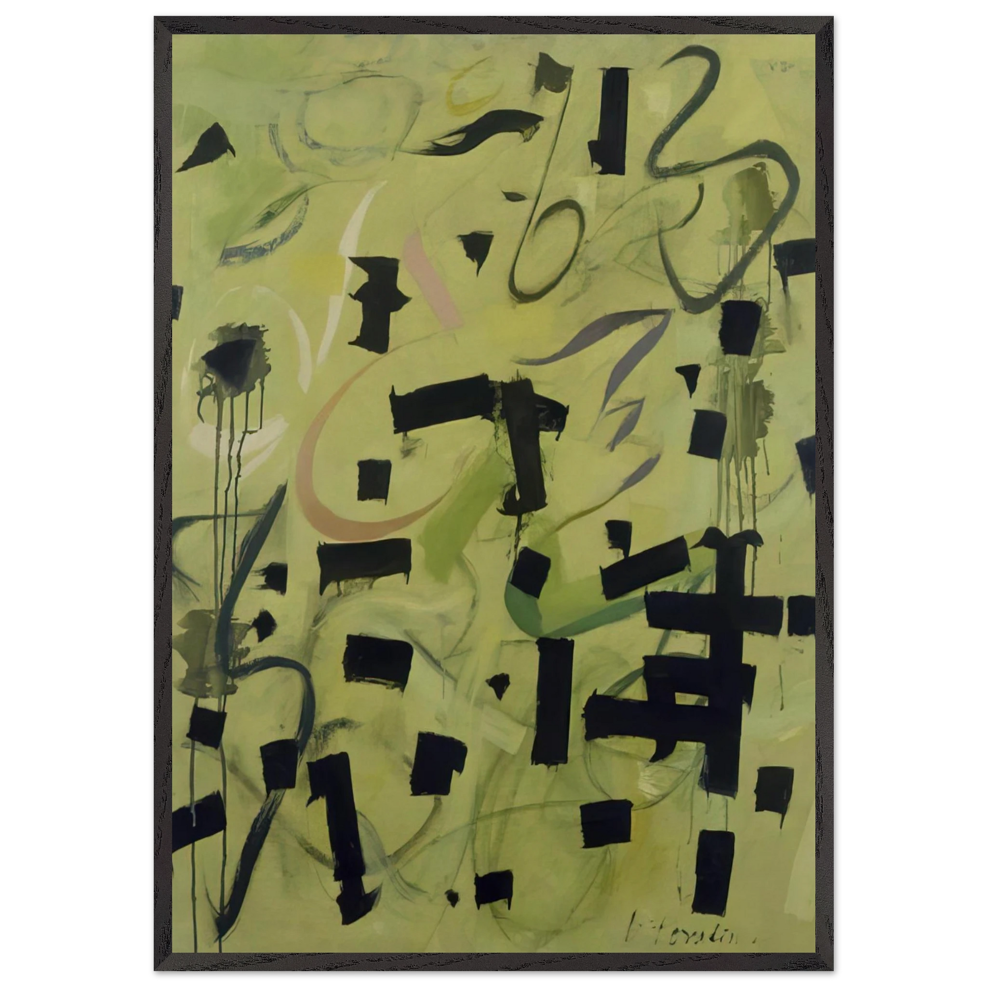 Number 12 - 1949 - Bradley Walker Tomlin Framed Art Print – Black Wooden Frame - Default Title - -Framed Art Print