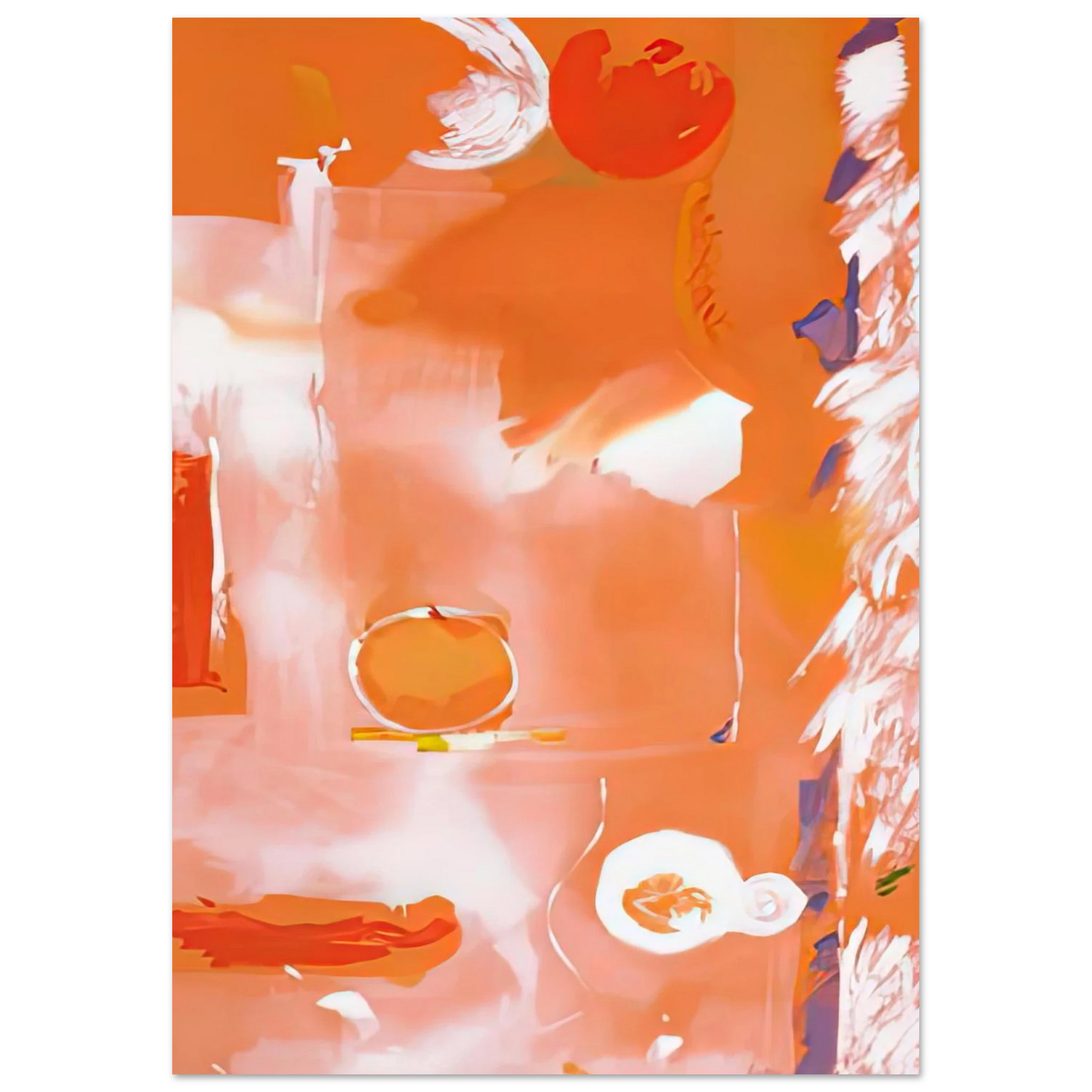 Helen Frankenthaler - Seeing the Moon on a Hot Summer Day, 1987- Wall Art - 30x40 cm / 12x16 inches - Premium Wooden Framed Poster With Fine Art Paper - White frame