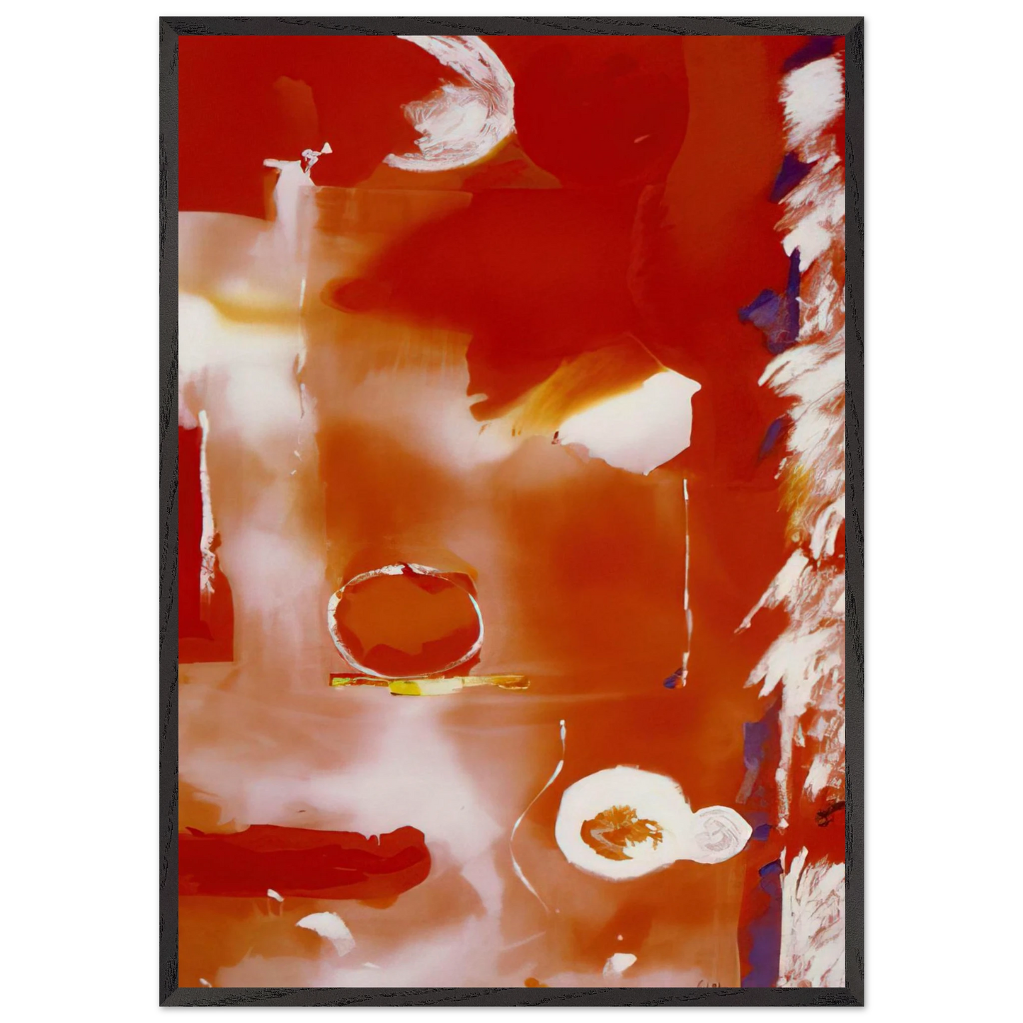 Seeing the Moon on a Hot Summer Day - 1987 - Helen Frankenthaler Framed Art Print – Black Wooden Frame - Default Title - -Framed Art Print