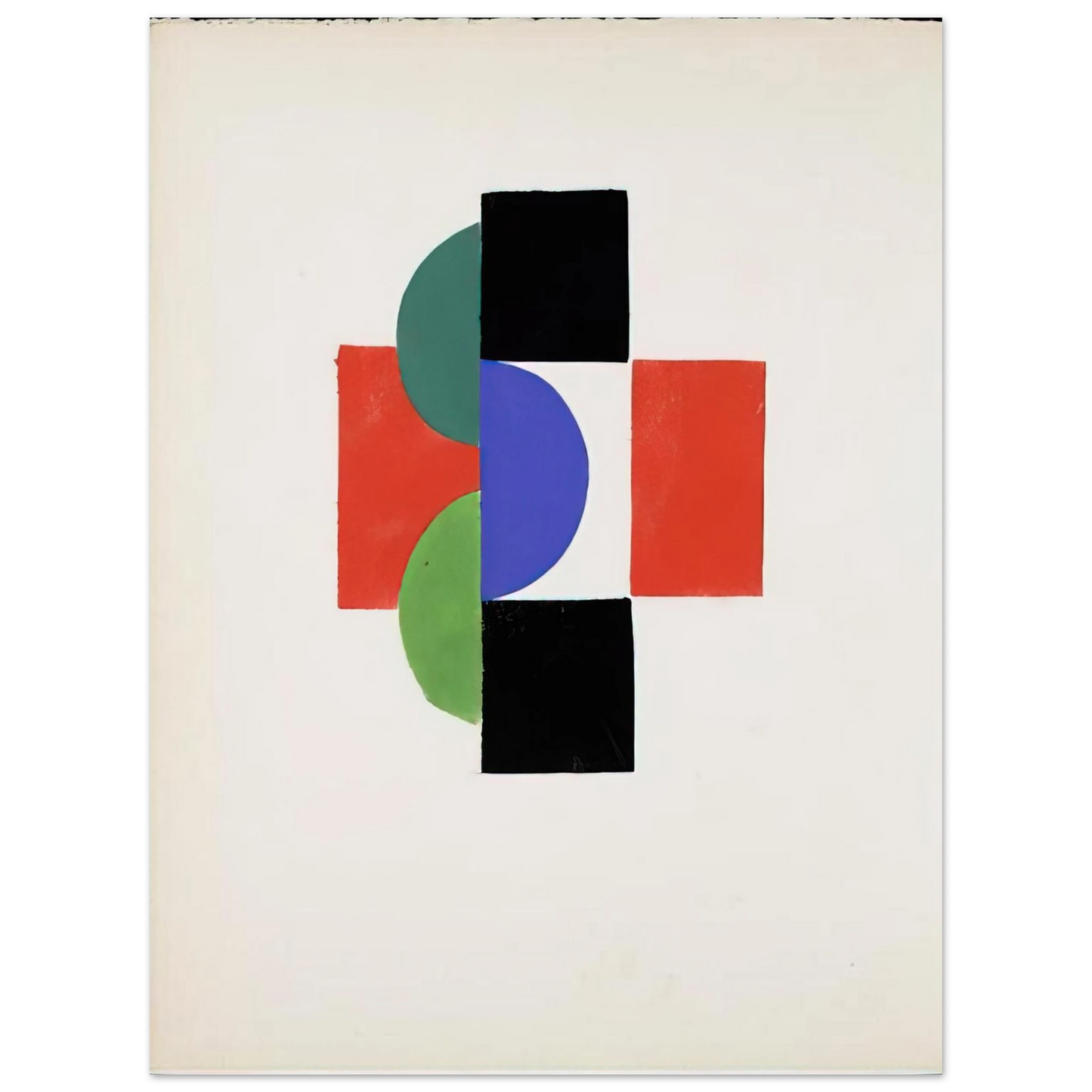 Sonia Delaunay - UNTITLED GOUACHE ILLUSTRATION FOR TRISTAN TZARA S LE FRUIT PERMIS 1956 Fine Art Poster - Default Title