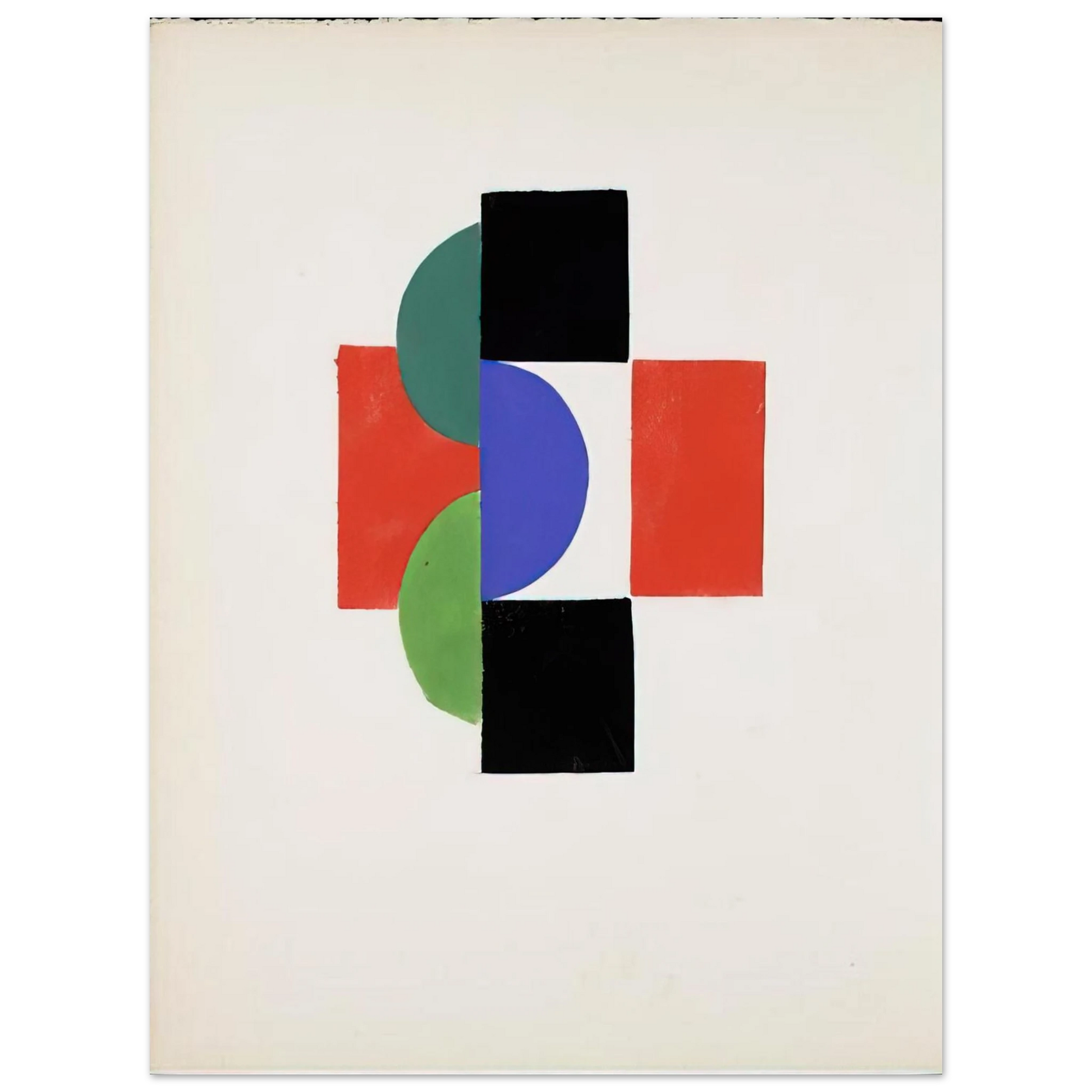 Sonia Delaunay - UNTITLED GOUACHE ILLUSTRATION FOR TRISTAN TZARA S LE FRUIT PERMIS 1956 Fine Art Poster - Default Title