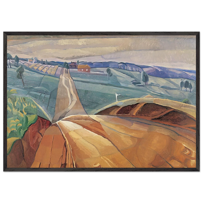 Landscape at Pentecost - 1929 - Grace Cossington Smith 70x100 cm / 28x40 inches Framed Art Print – Black Wooden Frame