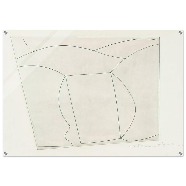 3 forms in a landscape - 1967 - Ben Nicholson Acrylic Print - 70x100 cm / 28x40″ inches