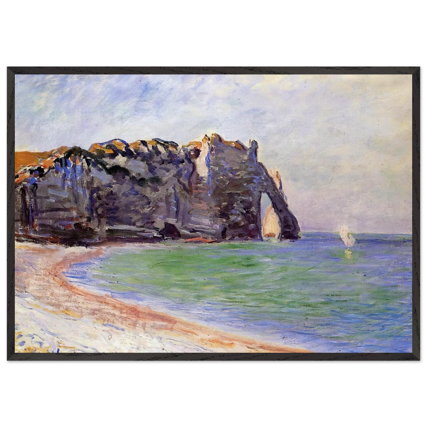 The Manneport Etretat the Porte dAval - claude monet Framed Art Print – Black Wooden Frame - Default Title - -Framed Art Print