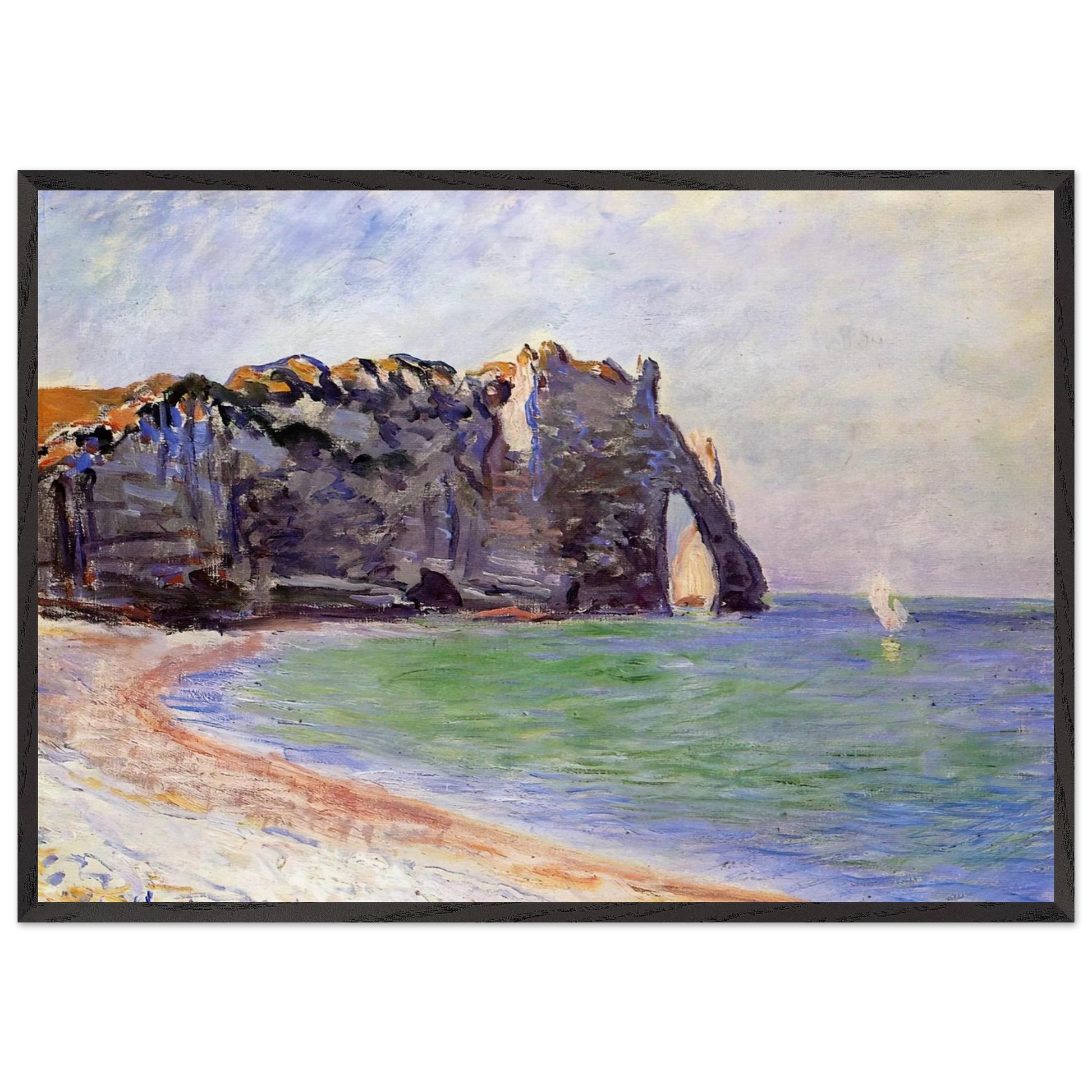 The Manneport Etretat the Porte dAval - claude monet Framed Art Print – Black Wooden Frame - Default Title - -Framed Art Print