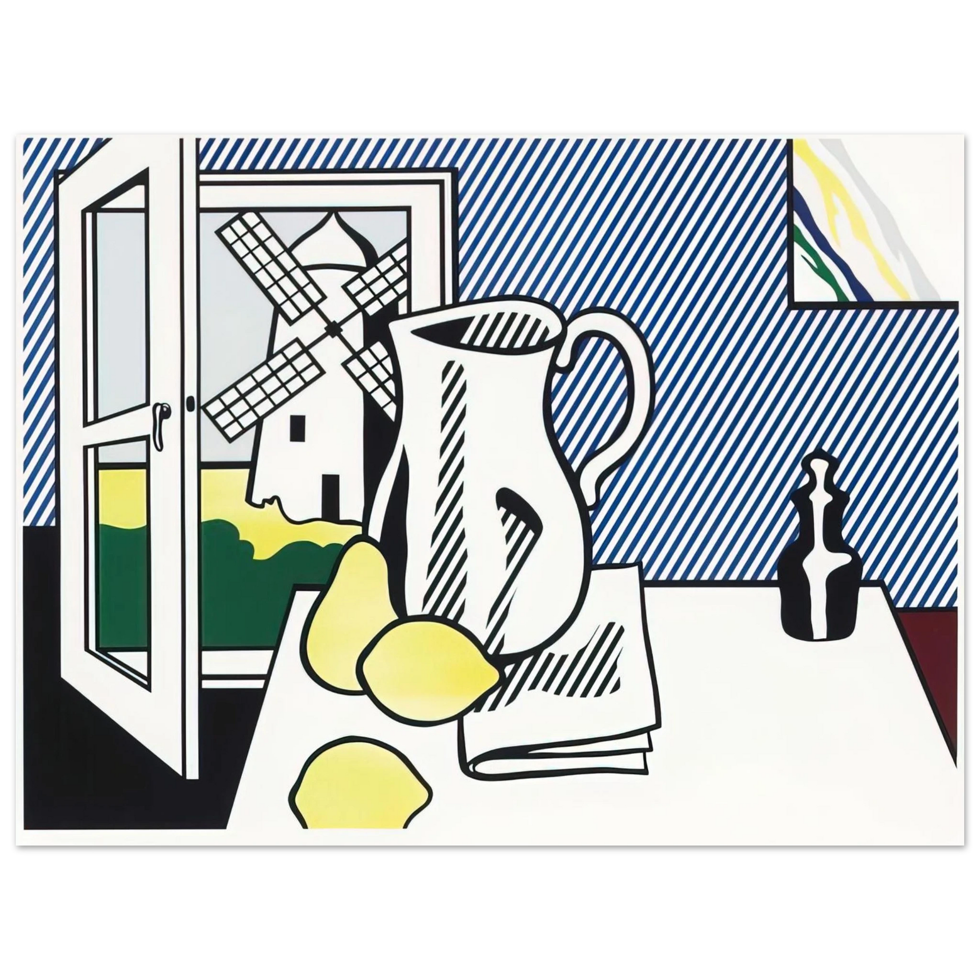 Roy Lichtenstein - STILL LIFE WITH WINDMILL 1974 Fine Art Poster - Default Title