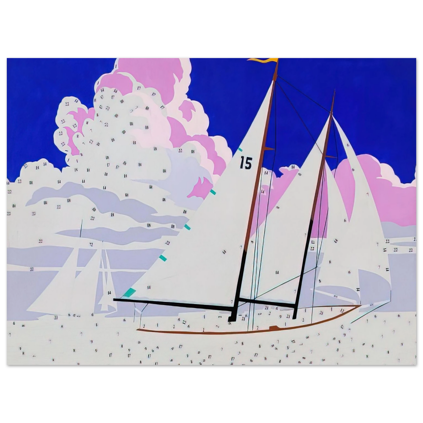 Andy Warhol - Do It Yourself  Sailboats  Fine Art Poster - 13x18 cm / 5x7 inches