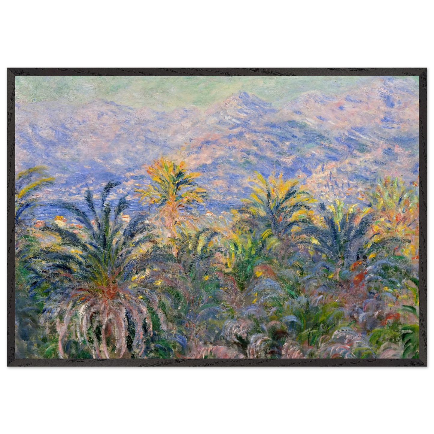 Palm Trees at Bordighera - claude monet Framed Art Print – Black Wooden Frame - Default Title - -Framed Art Print