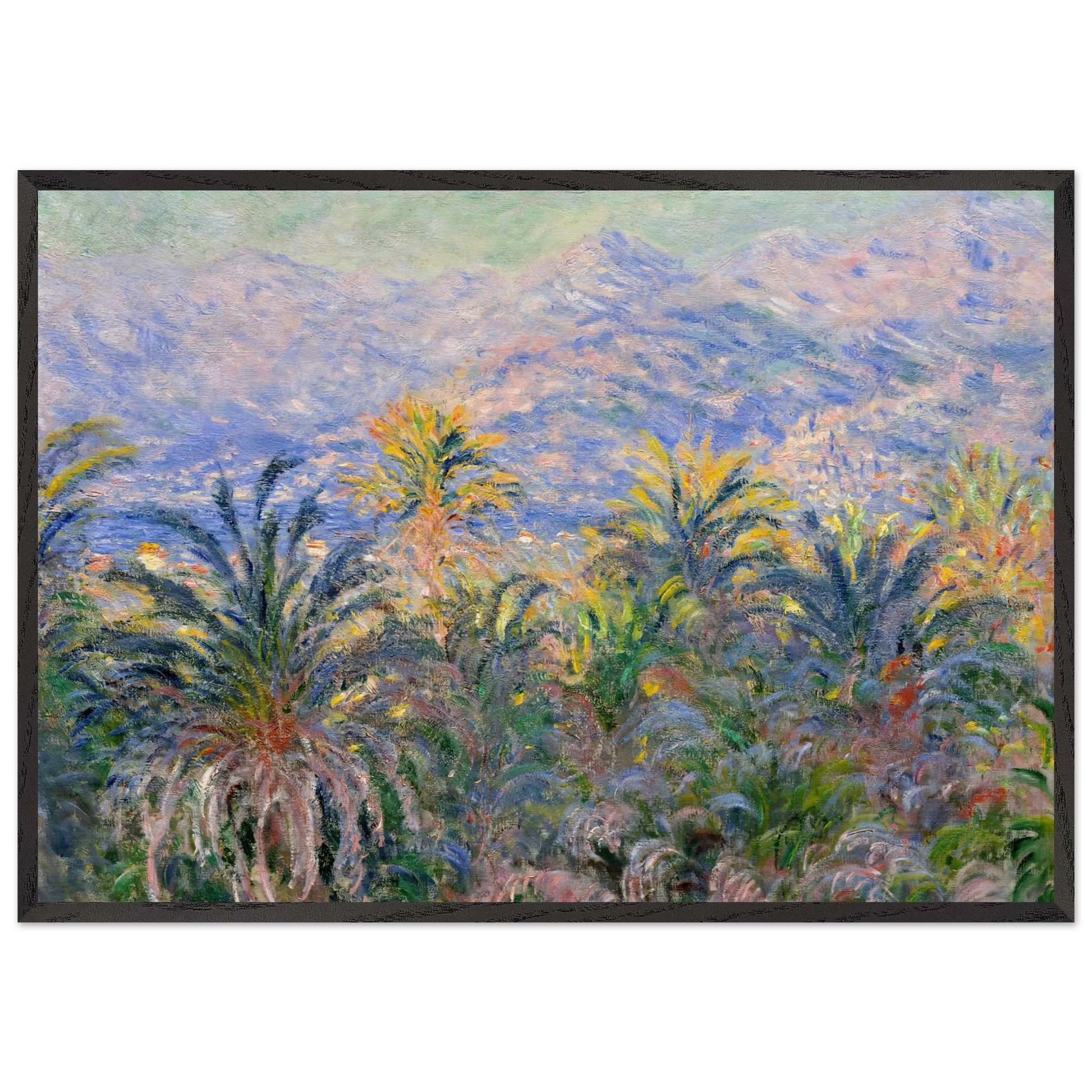 Palm Trees at Bordighera - claude monet Framed Art Print – Black Wooden Frame - Default Title - -Framed Art Print