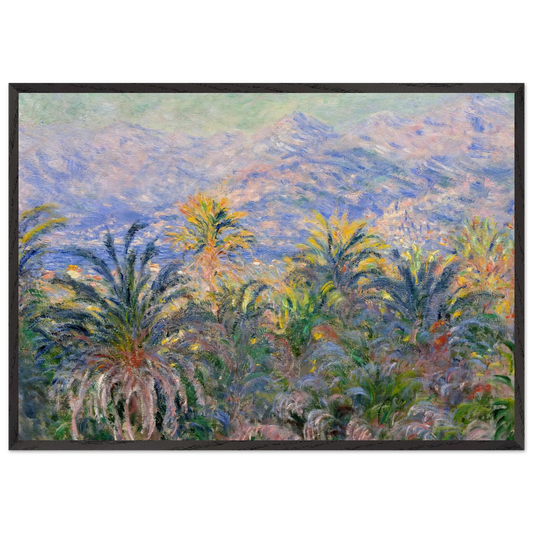 Palm Trees at Bordighera - claude monet Framed Art Print – Black Wooden Frame - Default Title - -Framed Art Print