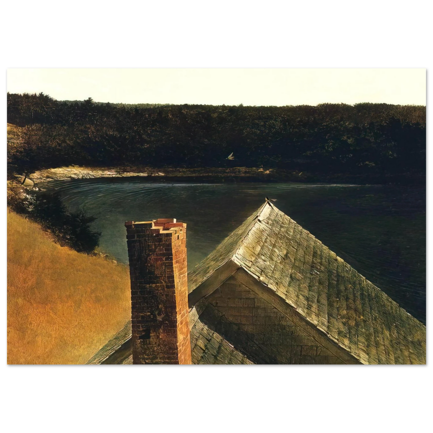 Andrew Wyeth - END OF OLSONS Wall Art - 30x40 cm / 12x16 inches - Premium Wooden Framed Poster With Fine Art Paper - Black frame