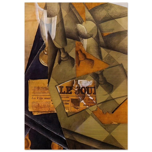 STILL LIFE 1914 - Juan Gris Brushed Aluminum Print - 70x100 cm / 28x40 inches | Juan Gris Aluminum Print | Juan Gris Prints