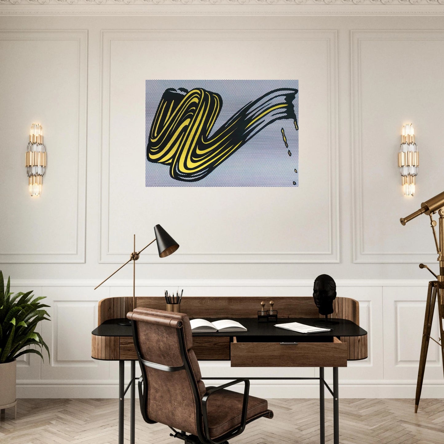 BRUSHSTROKE 1965 0 - Roy Lichtenstein Brushed Aluminum Print - 70x100 cm / 28x40 inches | Roy Lichtenstein Aluminum Print | Roy Lichtenstein Prints