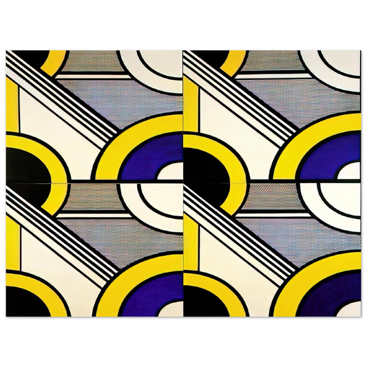 Roy Lichtenstein - MODULAR PAINTING WITH FOUR PANELS 1 1969 Fine Art Poster - Default Title