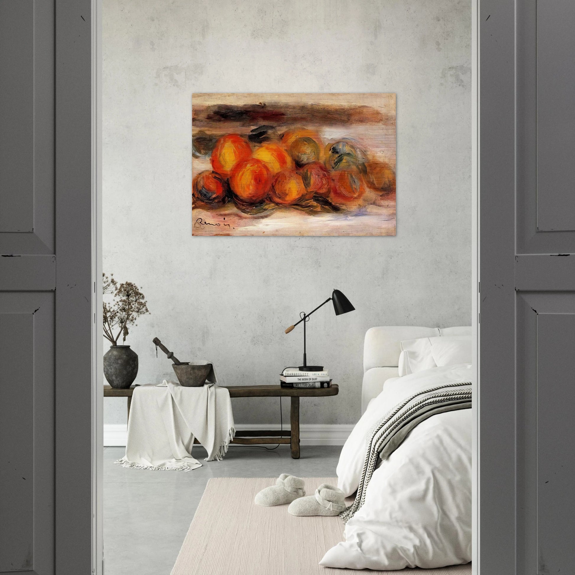 Still Life with Peaches - Pierre-Auguste Renoir Brushed Aluminum Print - 70x100 cm / 28x40 inches | Pierre-Auguste Renoir Aluminum Print | Pierre-Auguste Renoir Prints