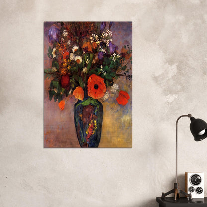 VASE DE FLEURS - Odilon Redon Brushed Aluminum Print - 70x100 cm / 28x40 inches | Odilon Redon Aluminum Print | Odilon Redon Prints