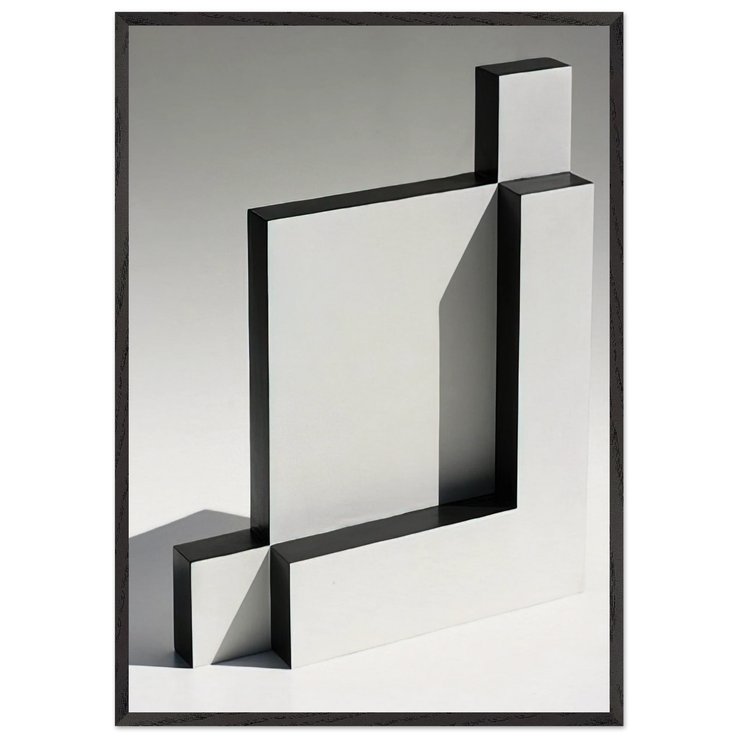 White and Black Sculpture - 1965 - Lygia Pape Framed Art Print – Black Wooden Frame - Default Title - -Framed Art Print
