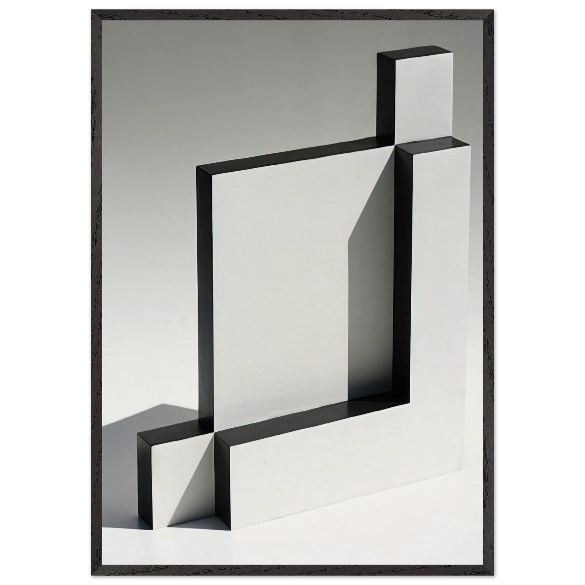 White and Black Sculpture - 1965 - Lygia Pape Framed Art Print – Black Wooden Frame - Default Title - -Framed Art Print