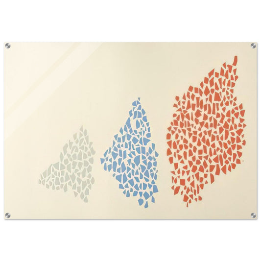 Red, Blue and Grey - Post-Painterly Abstraction - Robert Goodnough Acrylic Print - 70x100 cm / 28x40″ inches