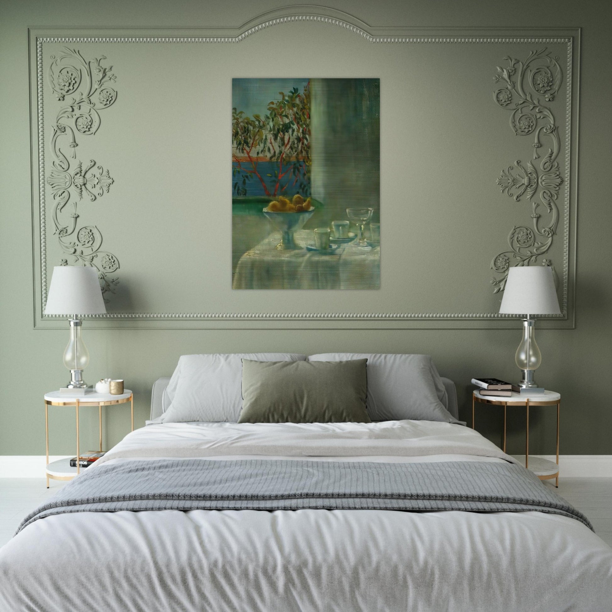 STILL LIFE BY A WINDOW - Salvador Dali Brushed Aluminum Print - 70x100 cm / 28x40 inches | Salvador Dali Aluminum Print | Salvador Dali Prints