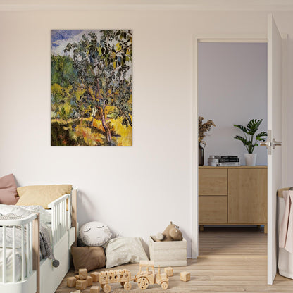 Corner of a garden Sun - Post-Impressionism - Natalia Goncharova Brushed Aluminum Print - 70x100 cm / 28x40 inches | Natalia Goncharova Aluminum Print | Natalia Goncharova Prints