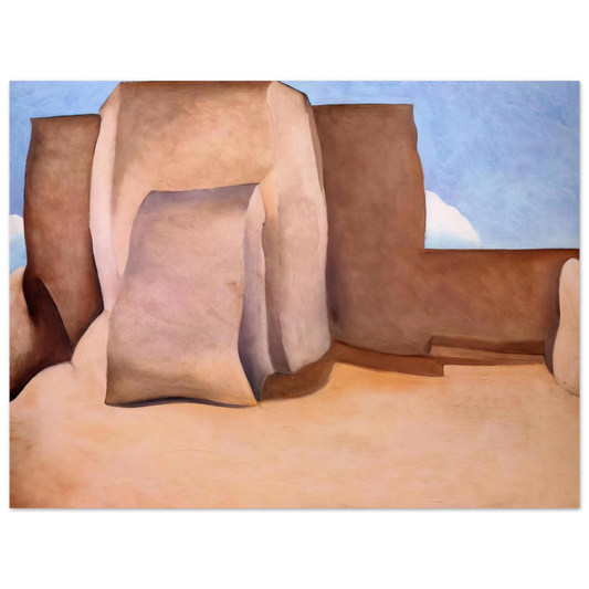 Georgia O'Keeffe - Ranchos Church, New Mexico Fine Art Poster - 13x18 cm / 5x7 inches