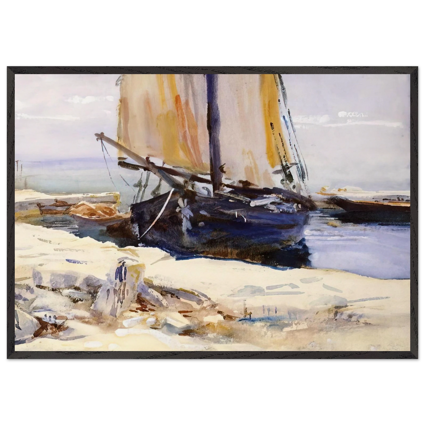 Above Lake Garda at San Vigilio - John Singer Sargent Framed Art Print – Black Wooden Frame - Default Title - -Framed Art Print