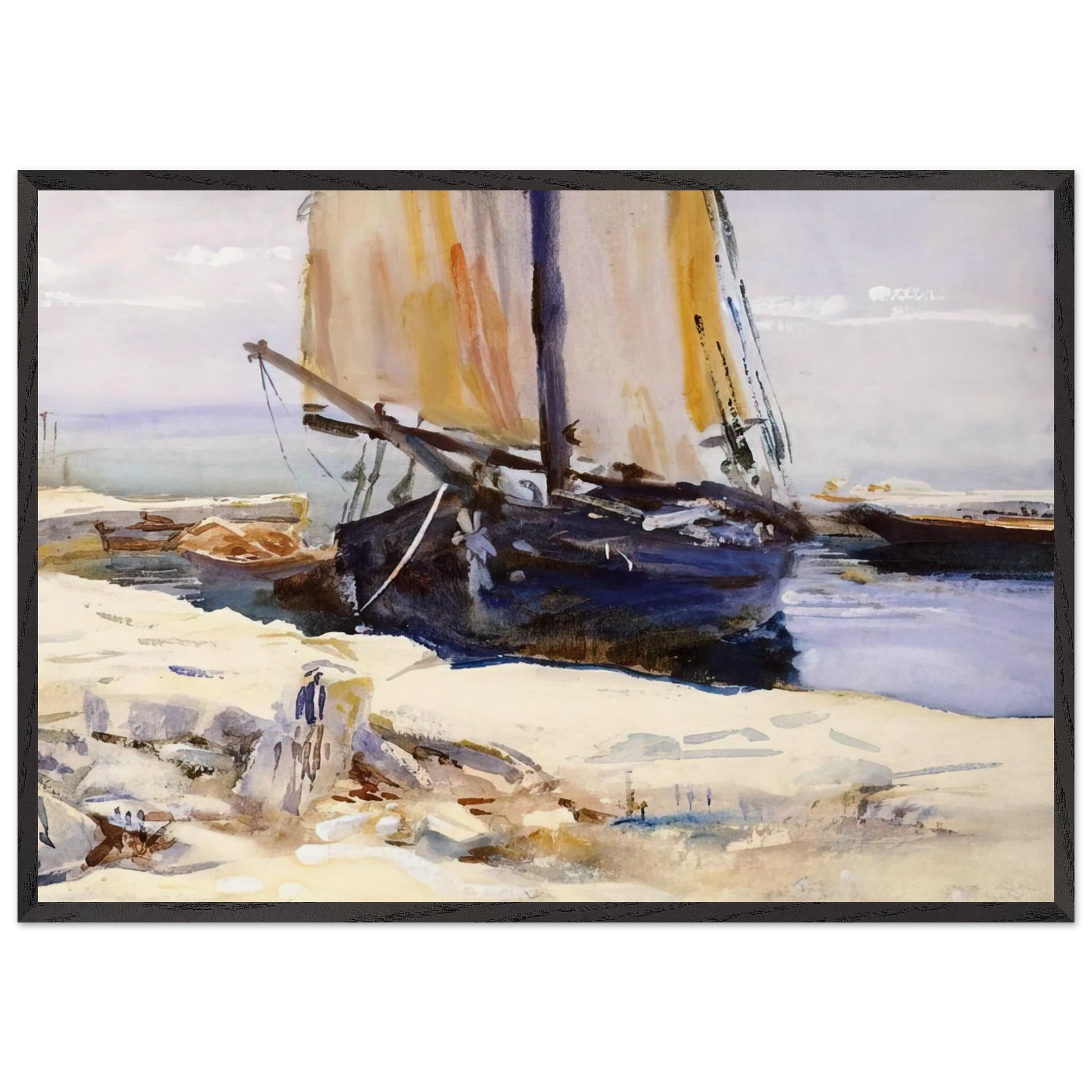 Above Lake Garda at San Vigilio - John Singer Sargent Framed Art Print – Black Wooden Frame - Default Title - -Framed Art Print