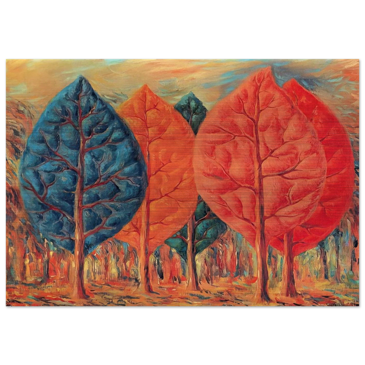 THE FIRE 1943 - Rene Magritte Brushed Aluminum Print - 70x100 cm / 28x40 inches | Rene Magritte Aluminum Print | Rene Magritte Prints