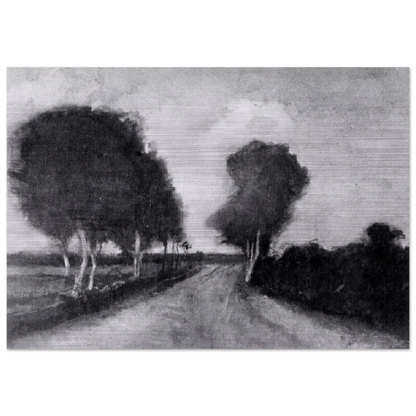 Country Lane with Trees - Vincent van Gogh Brushed Aluminum Print - 70x100 cm / 28x40 inches | Vincent van Gogh Aluminum Print | Vincent van Gogh Prints