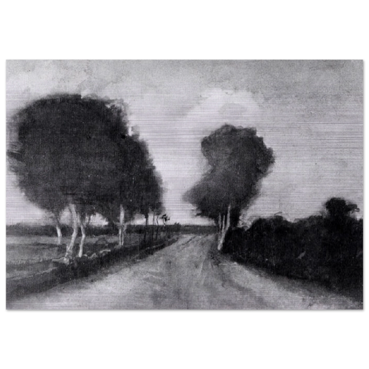 Country Lane with Trees - Vincent van Gogh Brushed Aluminum Print - 70x100 cm / 28x40 inches | Vincent van Gogh Aluminum Print | Vincent van Gogh Prints