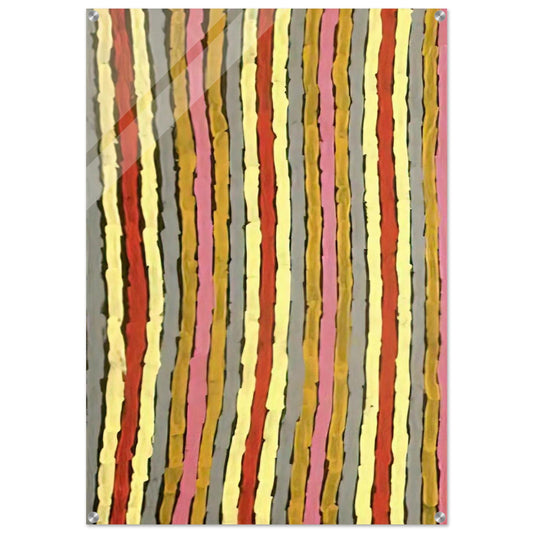 Ceremonial Paint Floor Napperby - 2001 - Clifford Possum Tjapaltjarri Acrylic Print - 70x100 cm / 28x40″ inches | Clifford Possum Tjapaltjarri Wall Art | Clifford Possum Tjapaltjarri Prints