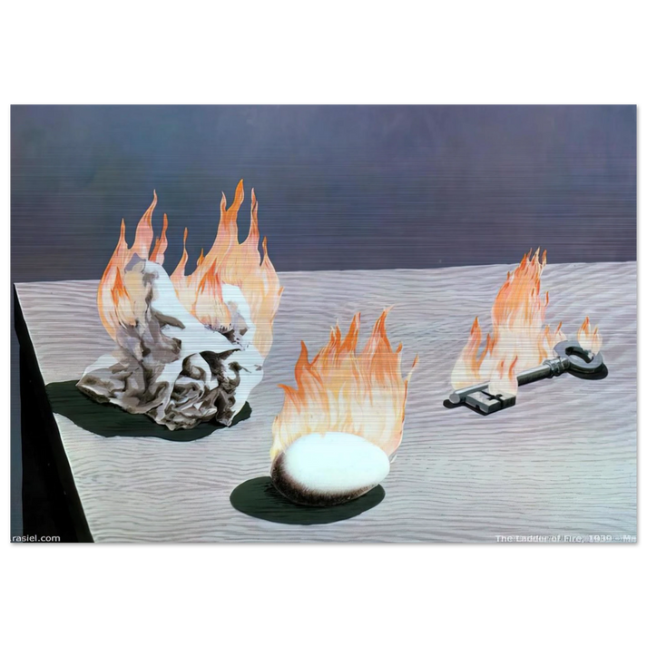 THE LADDER OF FIRE 1939 - Rene Magritte Brushed Aluminum Print - 70x100 cm / 28x40 inches | Rene Magritte Aluminum Print | Rene Magritte Prints
