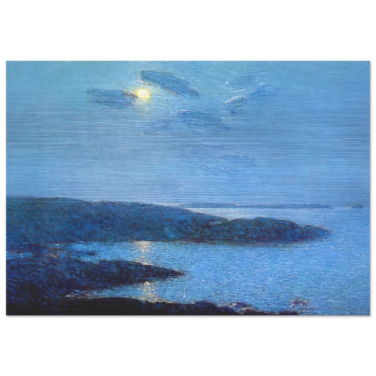Moonlight - Childe Hassam Brushed Aluminum Print - 70x100 cm / 28x40 inches | Childe Hassam Aluminum Print | Childe Hassam Prints