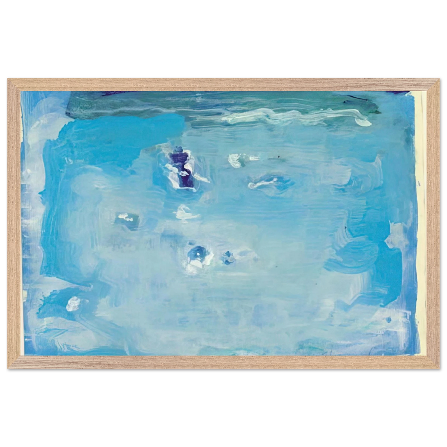 Helen Frankenthaler - Untitled - Color Field Painting, Lyrical Abstraction Wall art - 15x20 cm / 6x8 inches - Premium Wooden Framed Poster With Fine Art Paper - Black frame