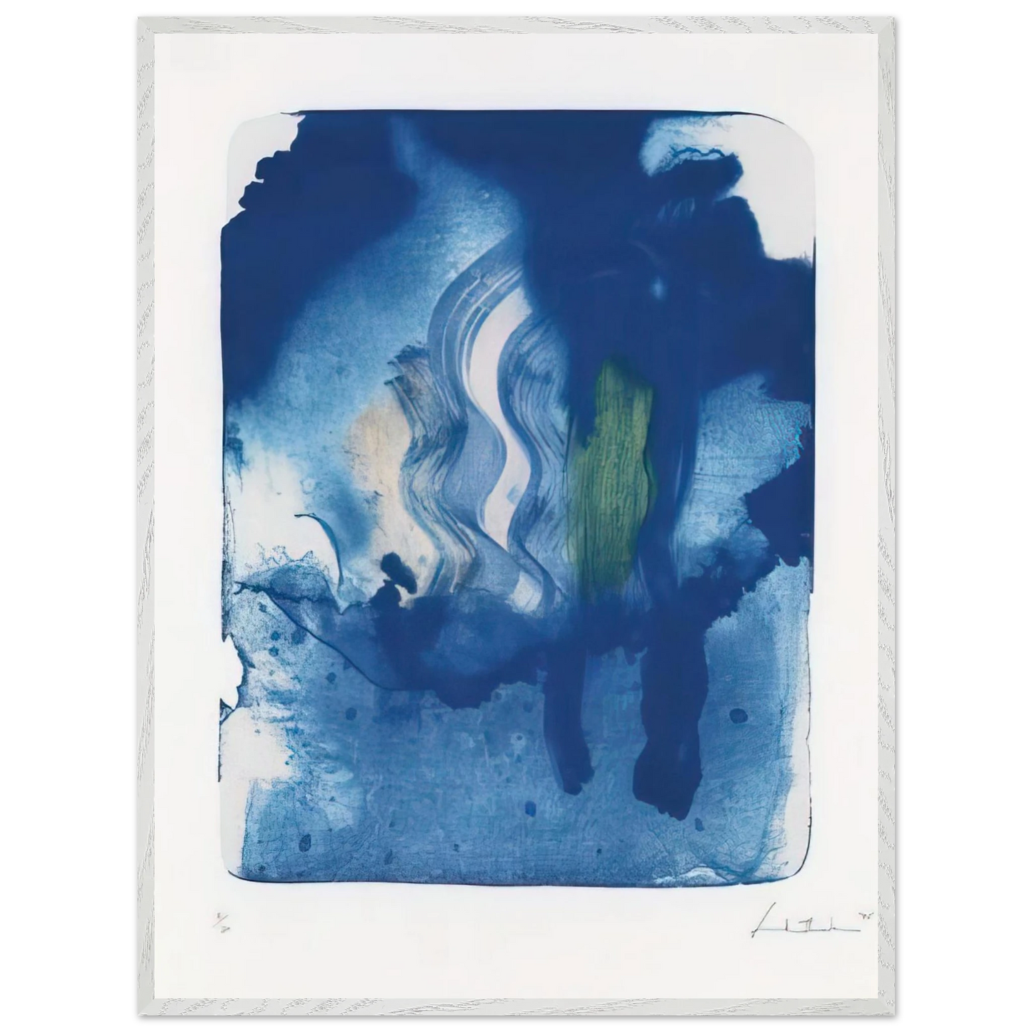 Helen Frankenthaler - Reflections V - 1995 Wall art - A2 (42 x 59.4  cm) - Premium Wooden Framed Poster With Fine Art Paper - Wood frame