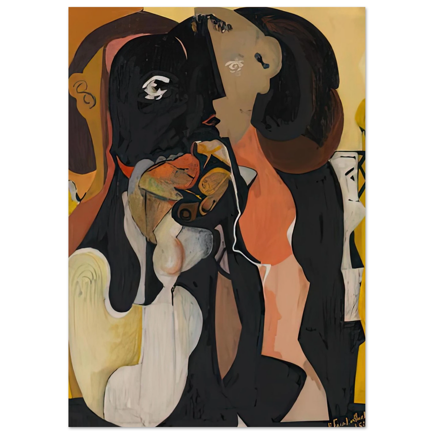 Helen Frankenthaler - Woman, 1950- Wall Art - 21x29.7 cm / 8x12" - Premium Wooden Framed Poster With Fine Art Paper - Wood frame