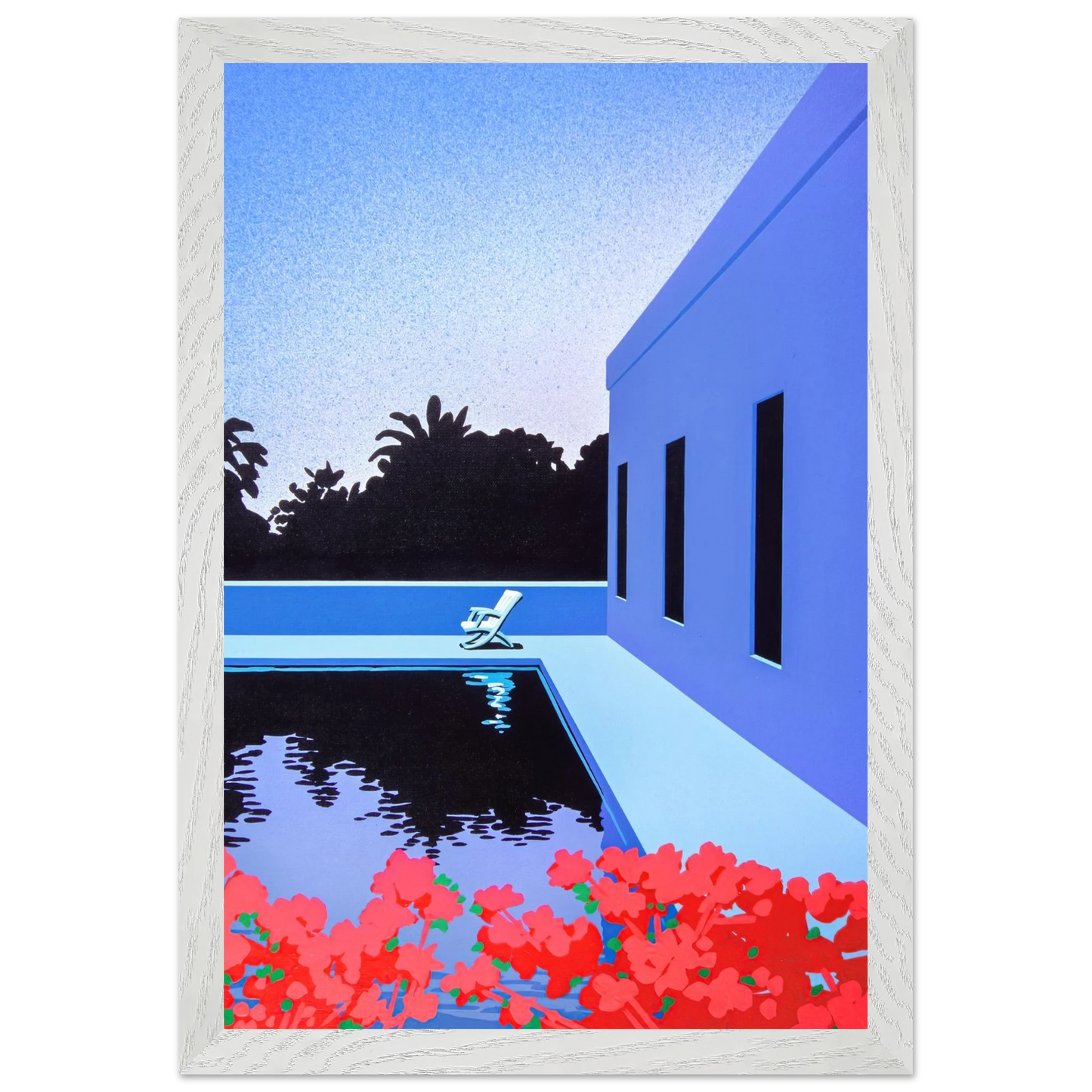 Hiroshi Nagai - Longs for Summer Wall Art - 30x40 cm / 12x16 inches - Premium Wooden Framed Poster With Fine Art Paper - Wood frame