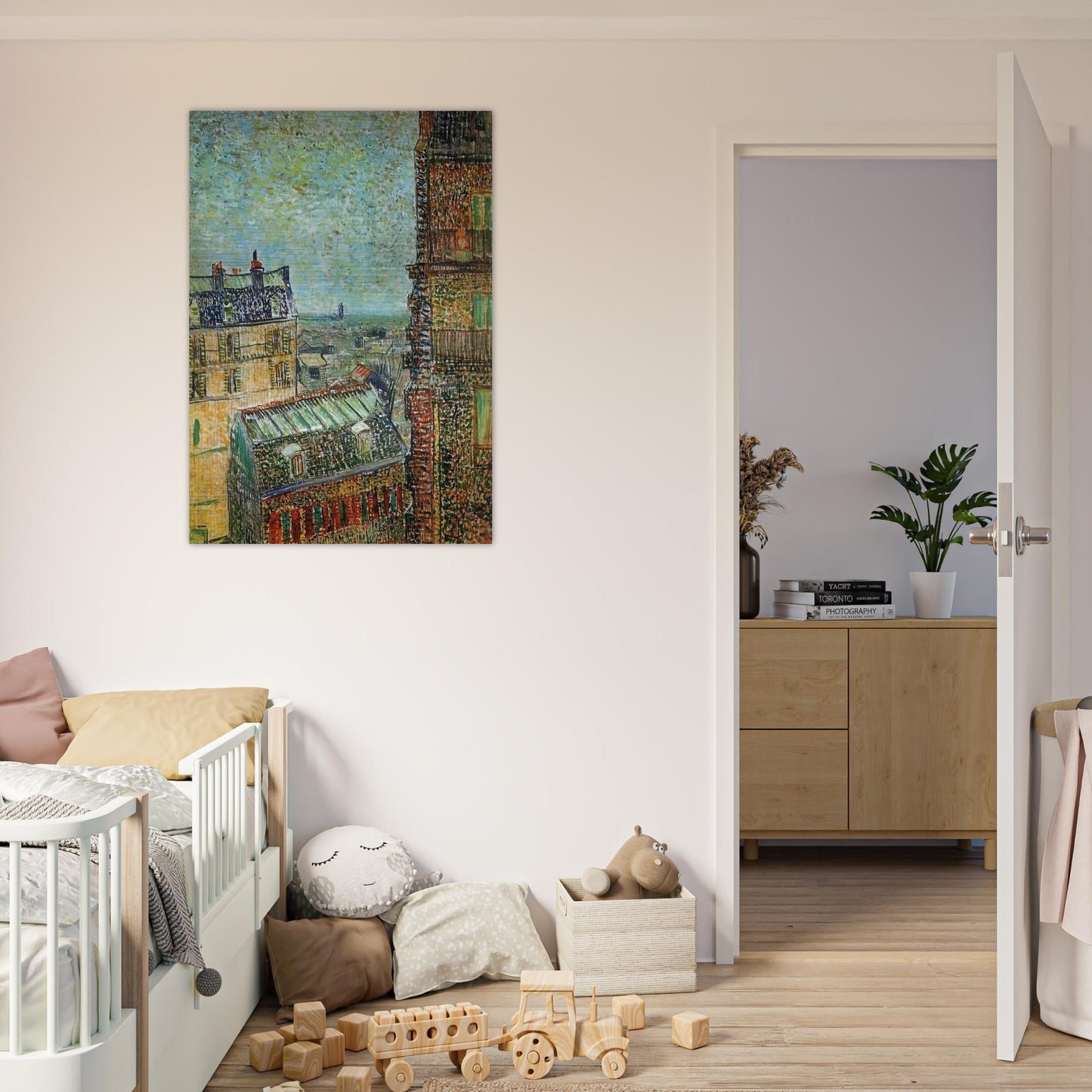 View of Paris from Vincent's Room in the Rue Lepic - Vincent van Gogh Brushed Aluminum Print - 70x100 cm / 28x40 inches | Vincent van Gogh Aluminum Print | Vincent van Gogh Prints