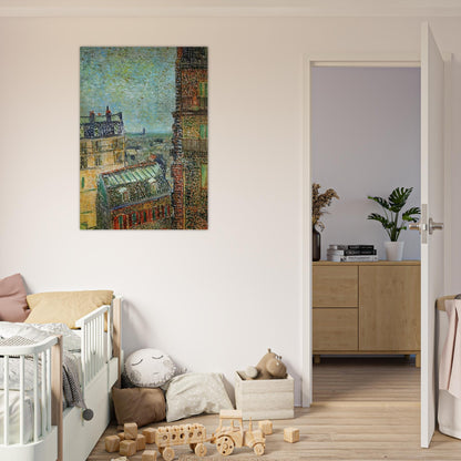 View of Paris from Vincent's Room in the Rue Lepic - Vincent van Gogh Brushed Aluminum Print - 70x100 cm / 28x40 inches | Vincent van Gogh Aluminum Print | Vincent van Gogh Prints
