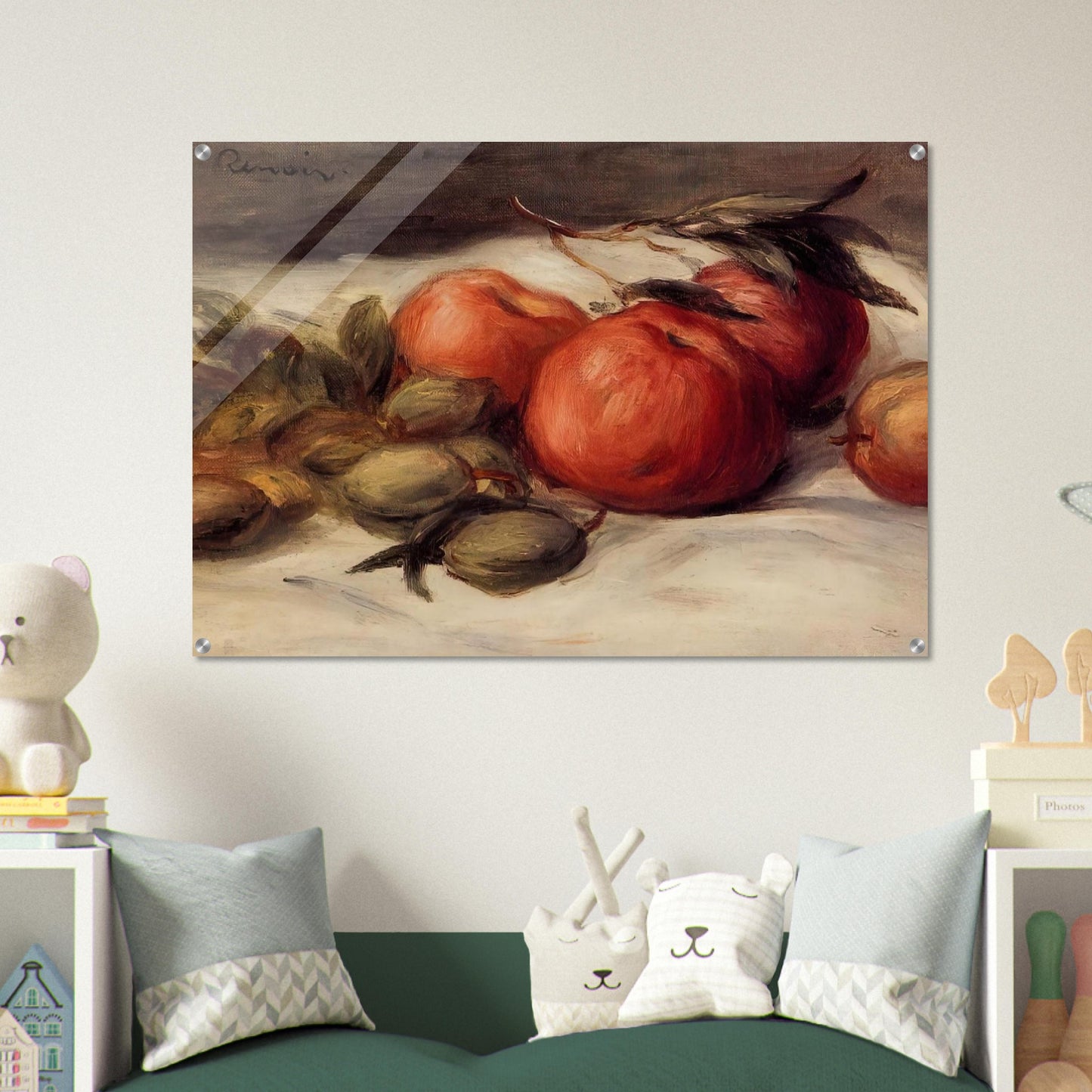 Still Life with Apples and Almonds - Pierre-Auguste Renoir Acrylic Print - 70x100 cm / 28x40″ inches