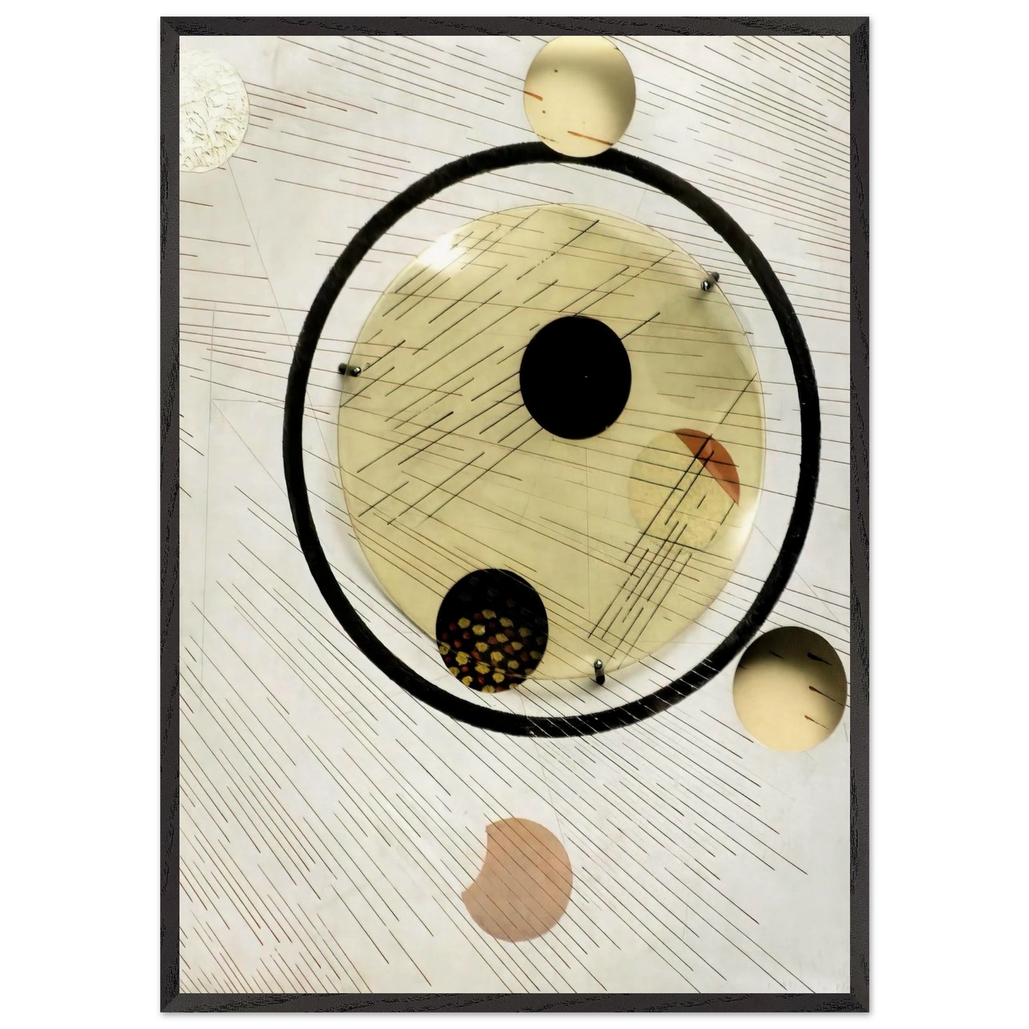 Space Modulator Experiment Aluminum 5 - Laszlo Moholy-Nagy Framed Art Print – Black Wooden Frame - Default Title - -Framed Art Print