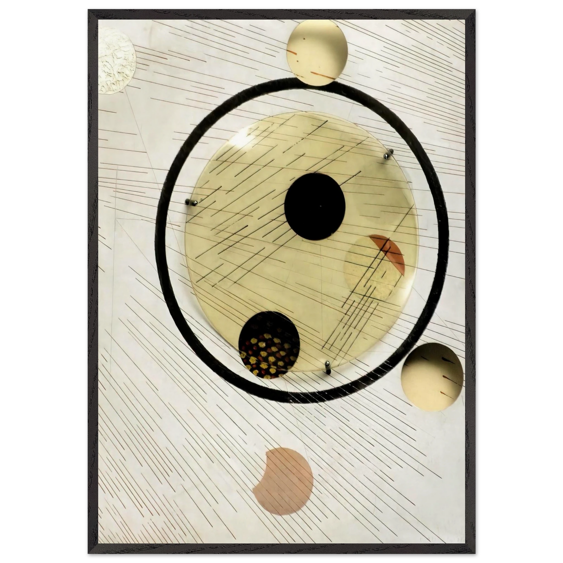 Space Modulator Experiment Aluminum 5 - Laszlo Moholy-Nagy Framed Art Print – Black Wooden Frame - Default Title - -Framed Art Print