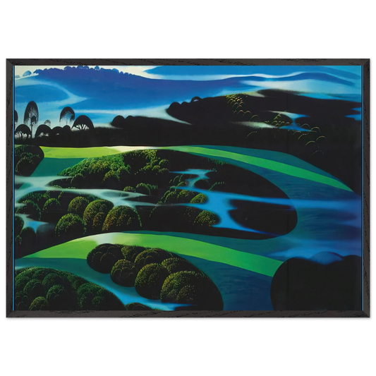 Summers Twilight - Eyvind Earle Framed Art Print – Black Wooden Frame - Default Title - -Framed Art Print