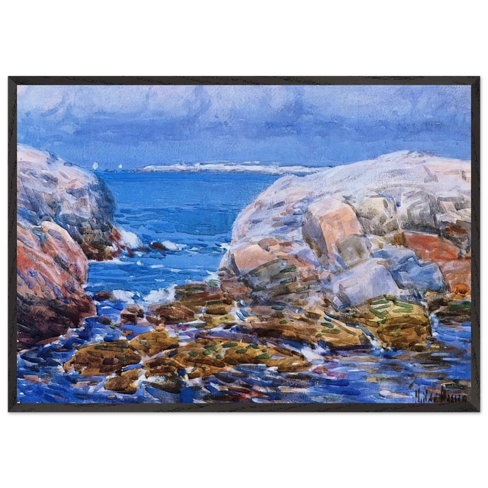 Duck Island Isles of Shoals - Childe Hassam 70x100 cm / 28x40 inches Framed Art Print – Black Wooden Frame