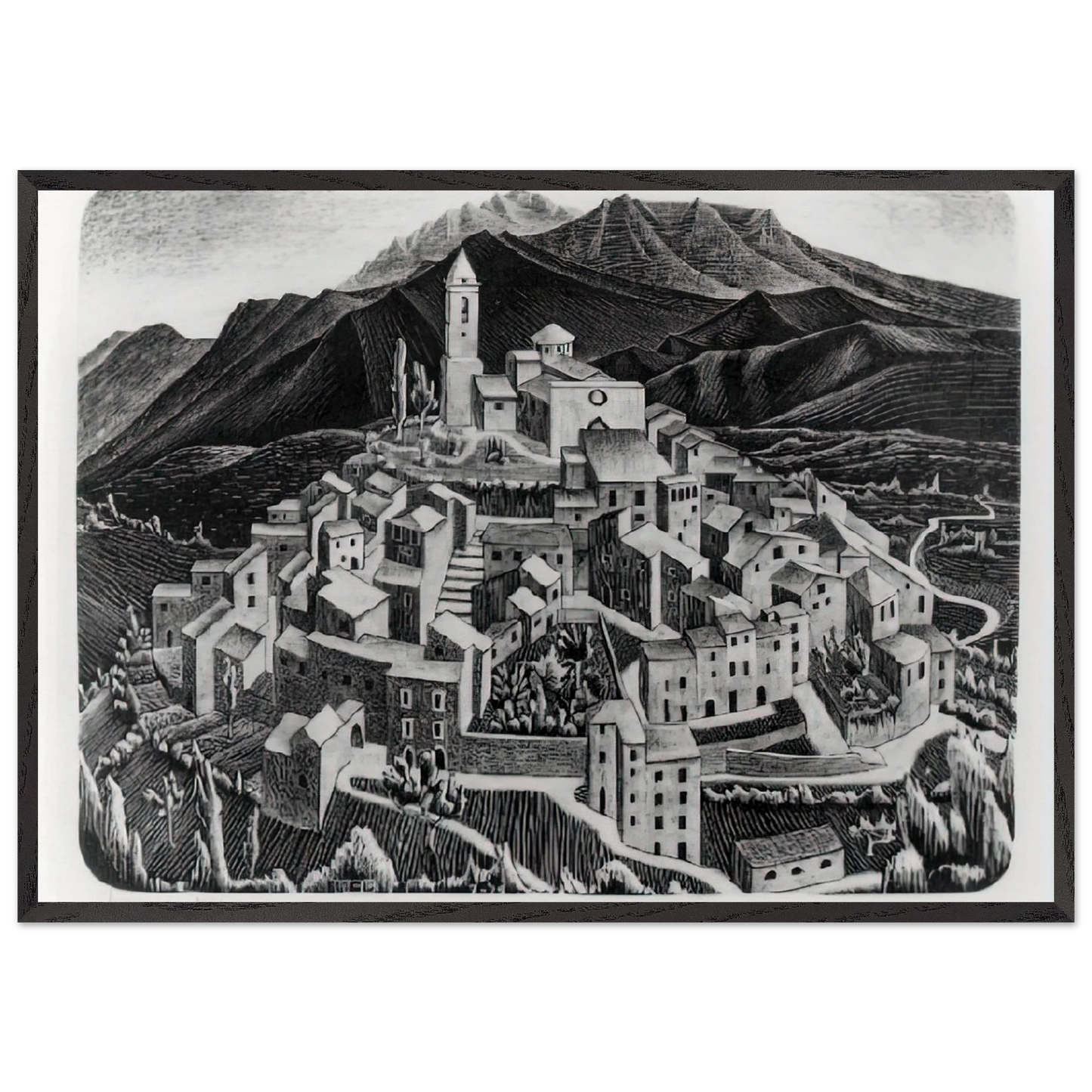 ESCHER 11 - MC Escher Framed Art Print – Black Wooden Frame - Default Title - -Framed Art Print