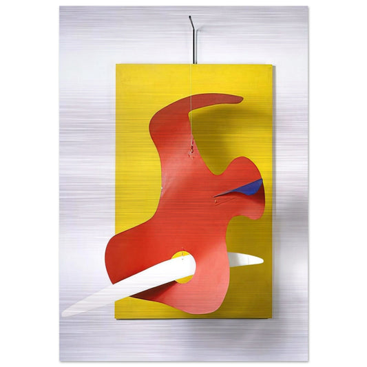 FORM AGAINST YELLOW YELLOW PANEL 1936 - Alexander Calder Brushed Aluminum Print - 70x100 cm / 28x40 inches | Alexander Calder Aluminum Print | Alexander Calder Prints