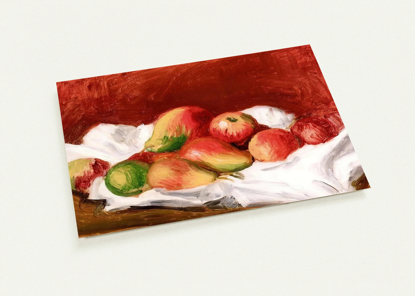 Pears and Apples By Pierre-Auguste Renoir Pack of 10 Post Cards | Pierre-Auguste Renoir Post Cards | A6 (10.5 x 14.8 cm) - 4.1 x 5.8 inches