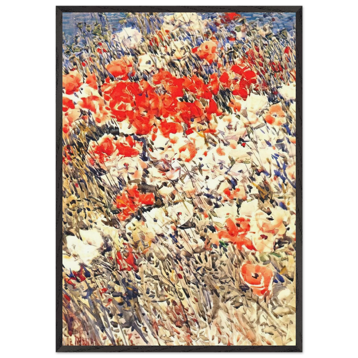 The island garden - Childe Hassam 70x100 cm / 28x40 inches Framed Art Print – Black Wooden Frame