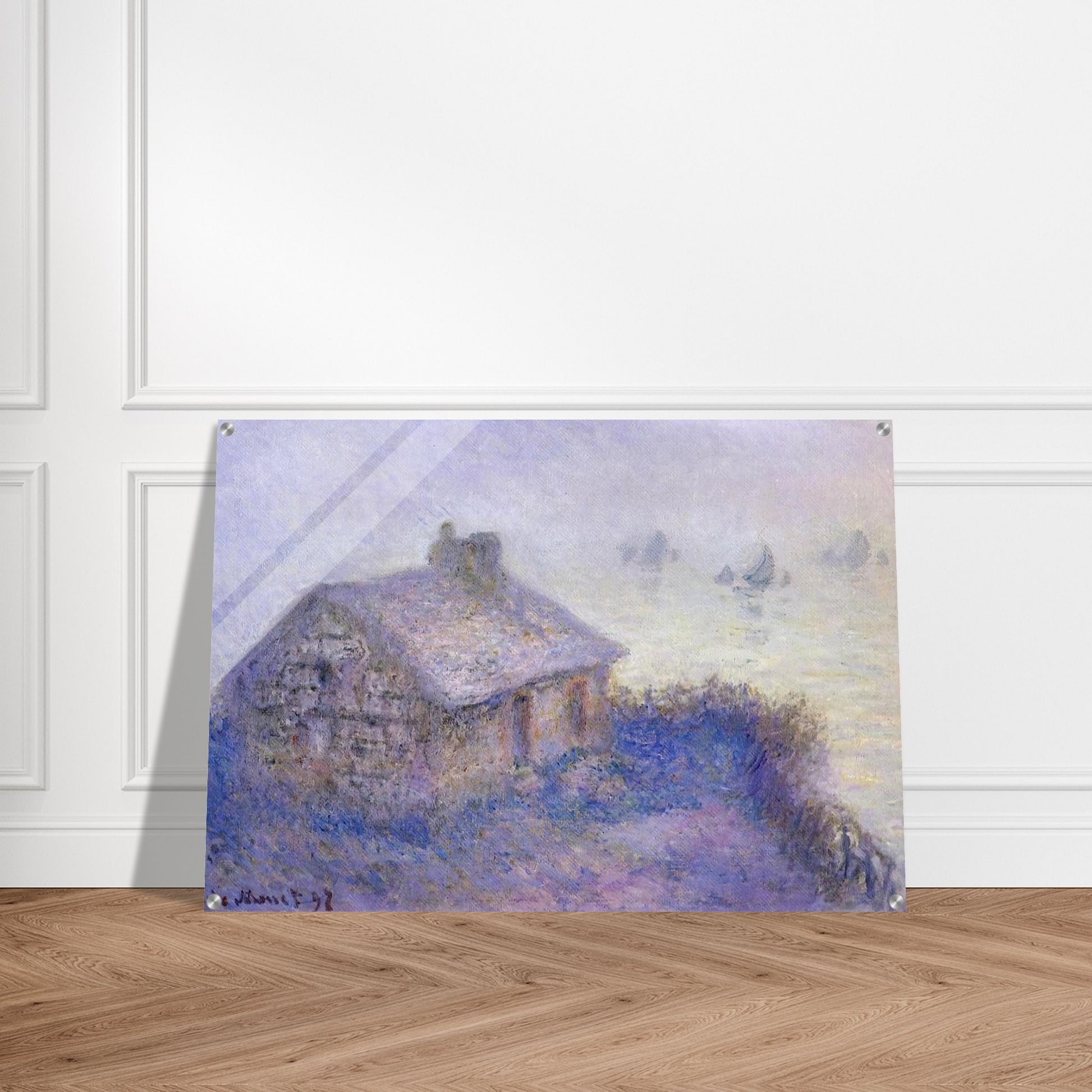 Customs House at Varengeville in the Fog - claude monet Acrylic Print - 70x100 cm / 28x40″ inches